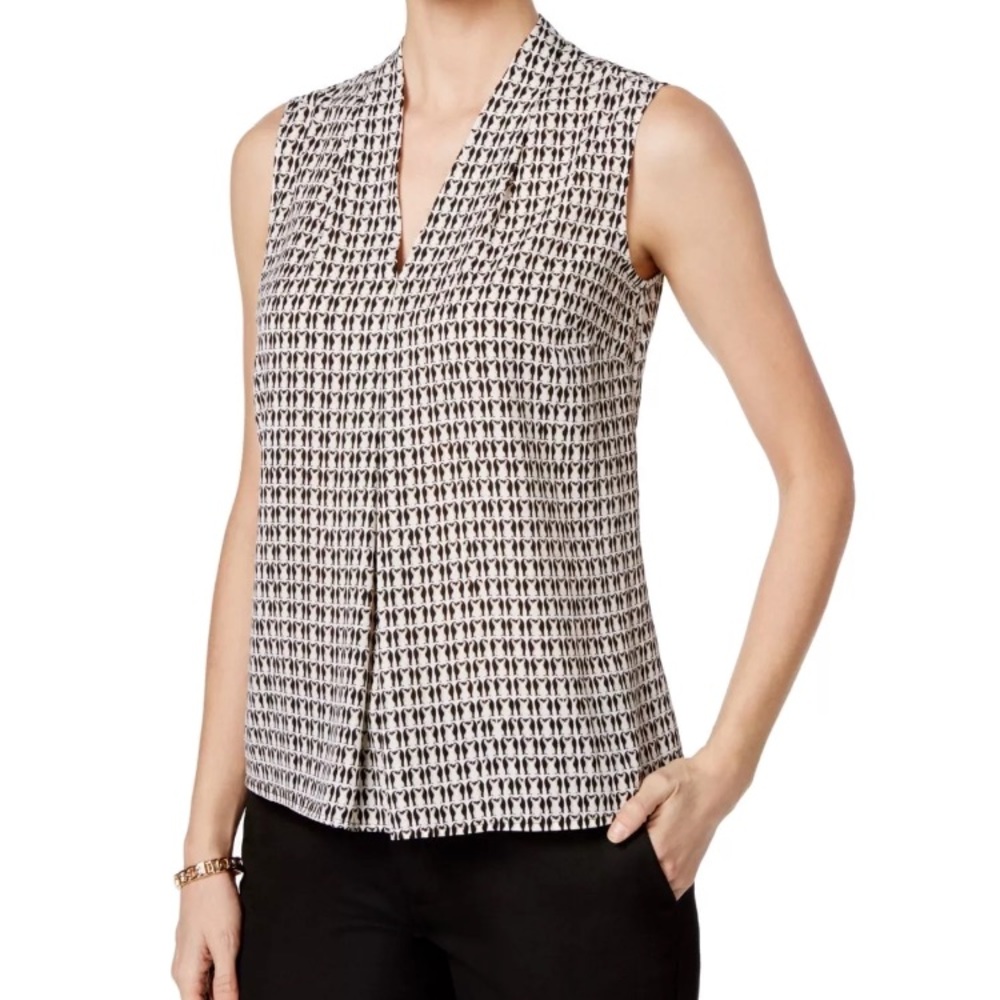 Nine West Penguin V Neck Shell Blouse